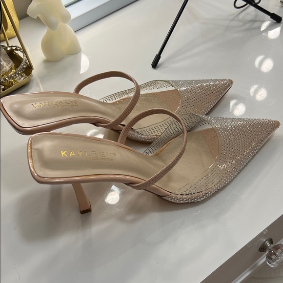 Windsor Sparkling Beige Heels - Picture 2 of 2